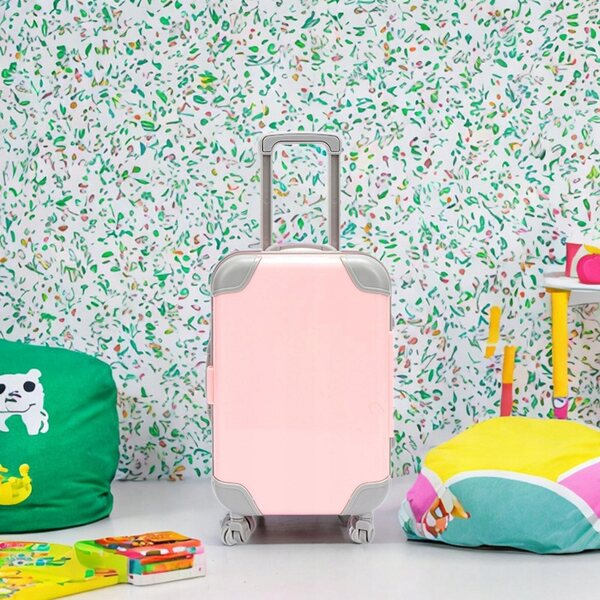 Mini valigia rosa compatta e leggera per bambini, perfetta per giocattoli e accessori