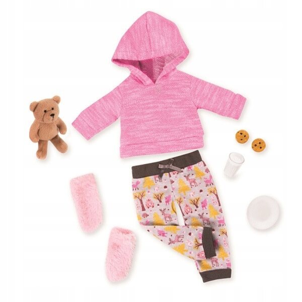 Deluxe Stoff-Pyjama-Set mit Bär für 46 cm große Our Generation Puppen