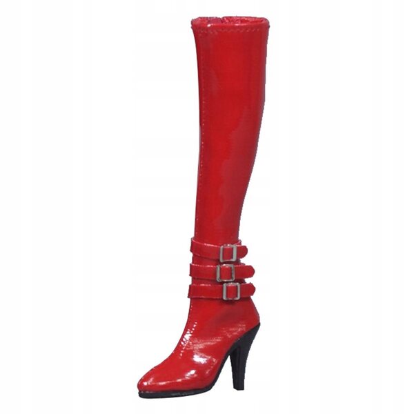 Rote High Heel Botine für 12 Zoll PU Leder 1:6 Puppen