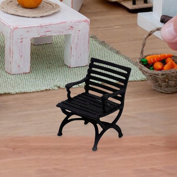 Miniatura Sedia Balcone 1:64 in Resina Nera per Modellismo e Decorazioni