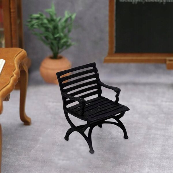 Miniatura Sedia Balcone 1:64 in Resina Nera per Modellismo e Decorazioni
