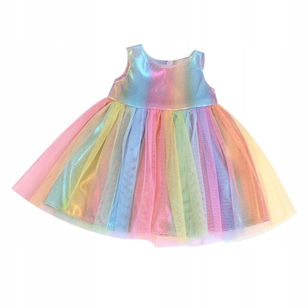 Buntes Baumwollkleid für 18-Zoll-Puppen, Mode- und Partykleid