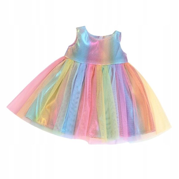 Buntes Baumwollkleid für 18-Zoll-Puppen, Mode- und Partykleid