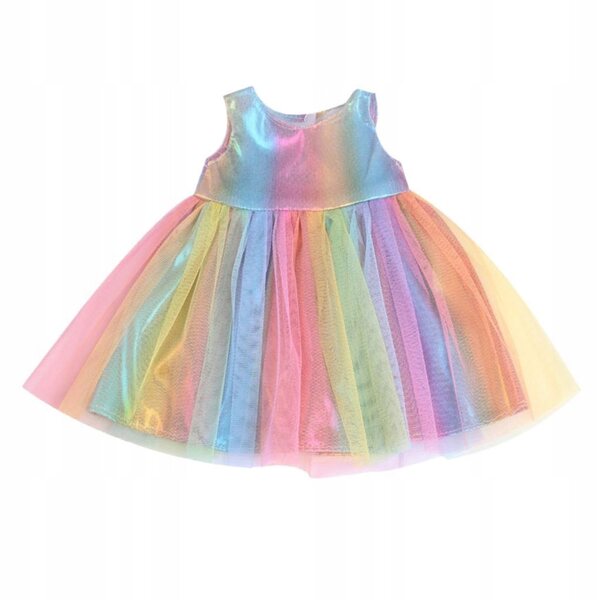 Buntes Baumwollkleid für 18-Zoll-Puppen, Mode- und Partykleid