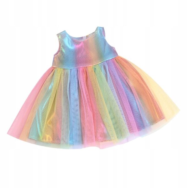 Buntes Baumwollkleid für 18-Zoll-Puppen, Mode- und Partykleid