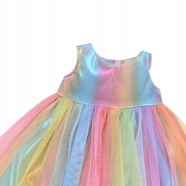 Buntes Baumwollkleid für 18-Zoll-Puppen, Mode- und Partykleid
