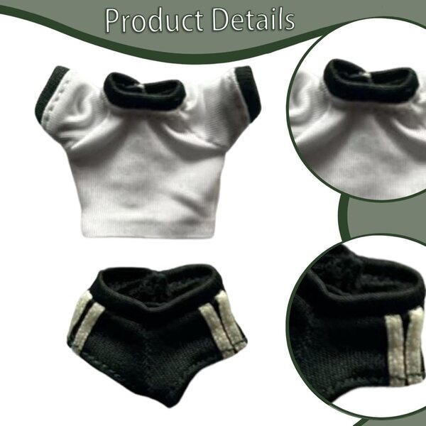 Oshhni Abbigliamento 1/12 per Action Figure femminili: Maglietta e Pantaloncini Sportivi Verdi