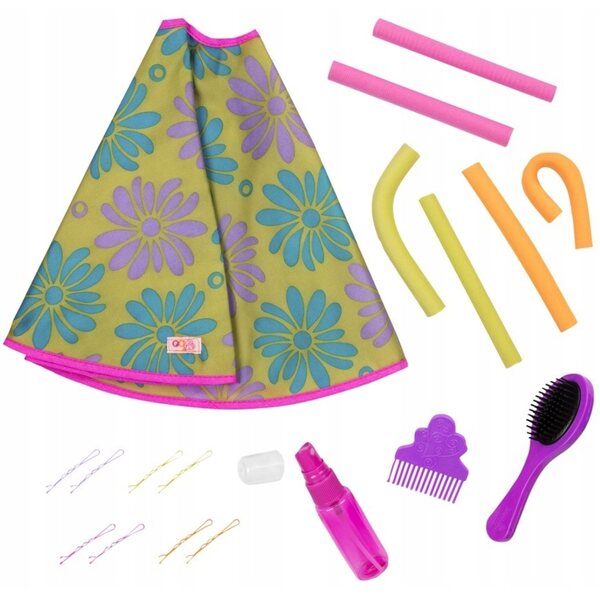 Set Accessori per Capelli per Bambole 46 cm Our Generation - Papilloti e Pettini