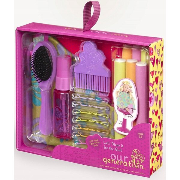 Set Accessori per Capelli per Bambole 46 cm Our Generation - Papilloti e Pettini