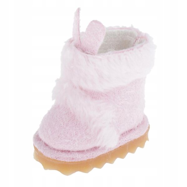 Scarpe da bambola di peluche con lunghe orecchie di coniglio rosa per bambole OB11 da 20 cm