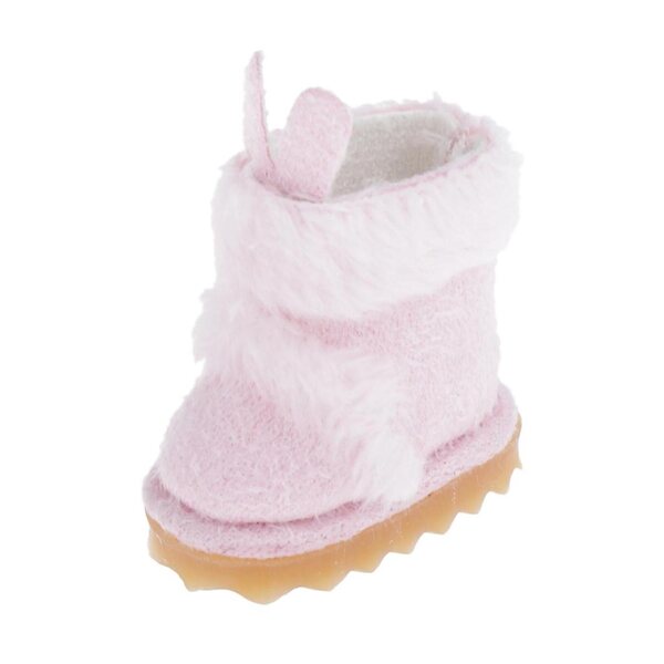 Scarpe da bambola di peluche con lunghe orecchie di coniglio rosa per bambole OB11 da 20 cm