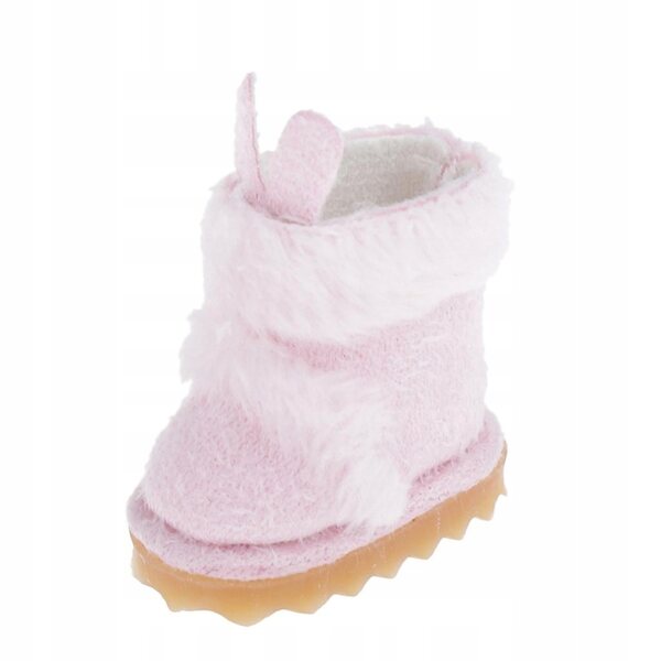Scarpe da bambola di peluche con lunghe orecchie di coniglio rosa per bambole OB11 da 20 cm