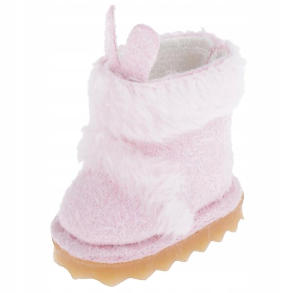 Scarpe da bambola di peluche con lunghe orecchie di coniglio rosa per bambole OB11 da 20 cm