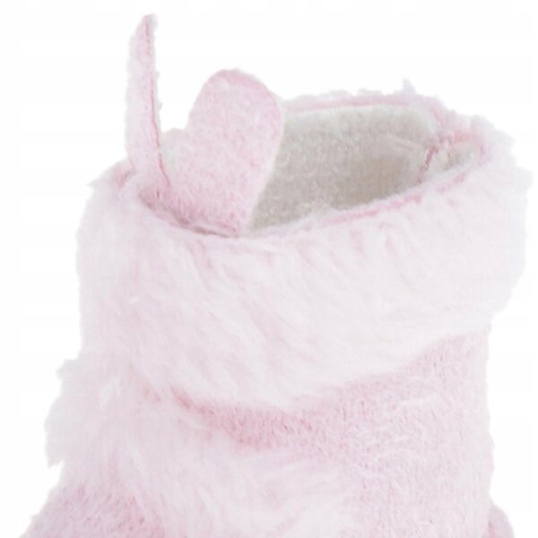 Scarpe da bambola di peluche con lunghe orecchie di coniglio rosa per bambole OB11 da 20 cm