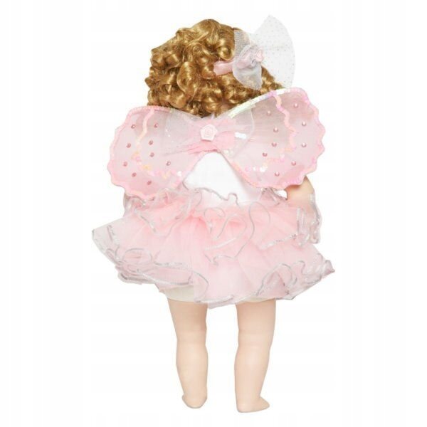 Rosafarbenes Feen-Puppenkleid mit Flügeln und Schleifenstirnband, 40–51 cm