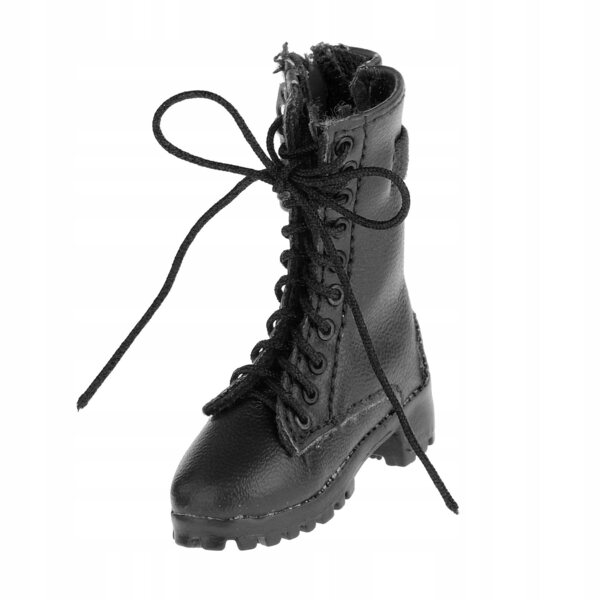 Damen-Lederschuhe mit 1/6-Reißverschluss für 12-Zoll-Figuren, handgefertigt in Schwarz