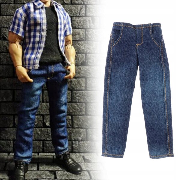Jeanshose für 1:12 männliche Puppen für 6-Zoll-Actionfiguren