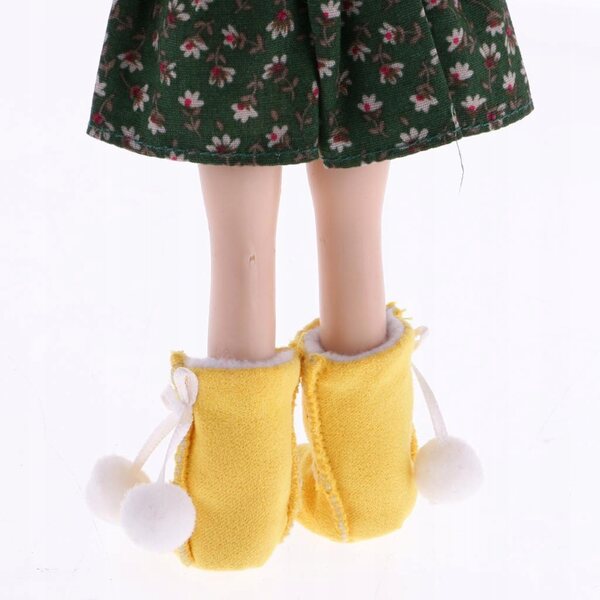 Gelbe Schuhe für 12'' Blythe-Puppen, handgefertigt aus weichem Stoff