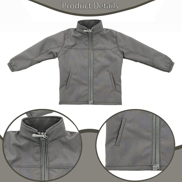 Oshhni Giacca con Cappuccio 1/6 per Bambola 30cm, Abbigliamento Cosplay Elegante Grigio