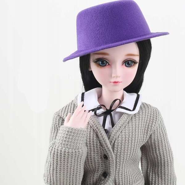 Cylinder in feltro per bambole BJD 1/3 - cappello classico elegante viola