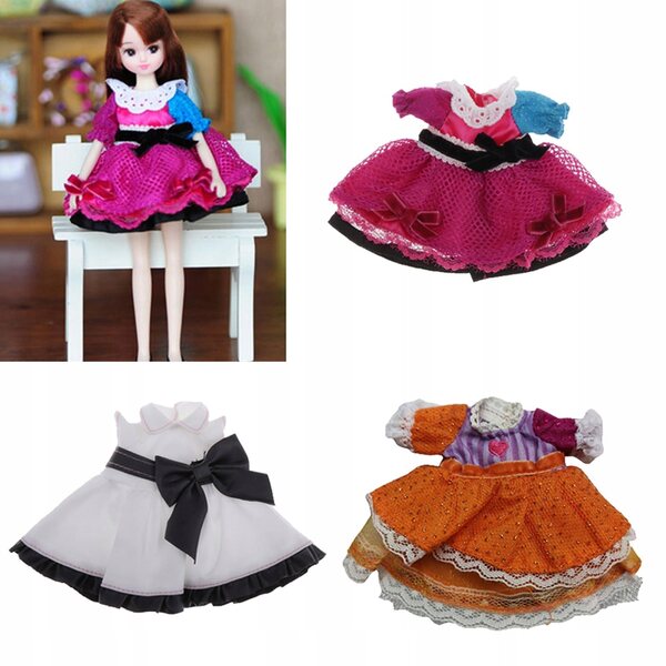 1:6 Prinzessinnenkleid für Blythe- und BJD-Puppen – 3-teiliges Set