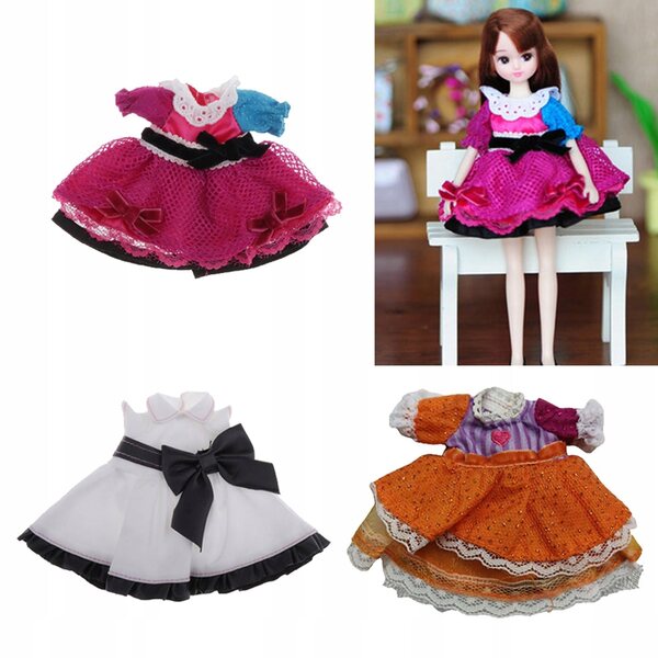 1:6 Prinzessinnenkleid für Blythe- und BJD-Puppen – 3-teiliges Set