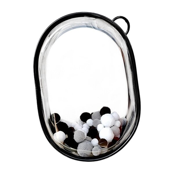 Tourbe transparente pour poupées 15-20 cm avec zip et boules noires - taille M