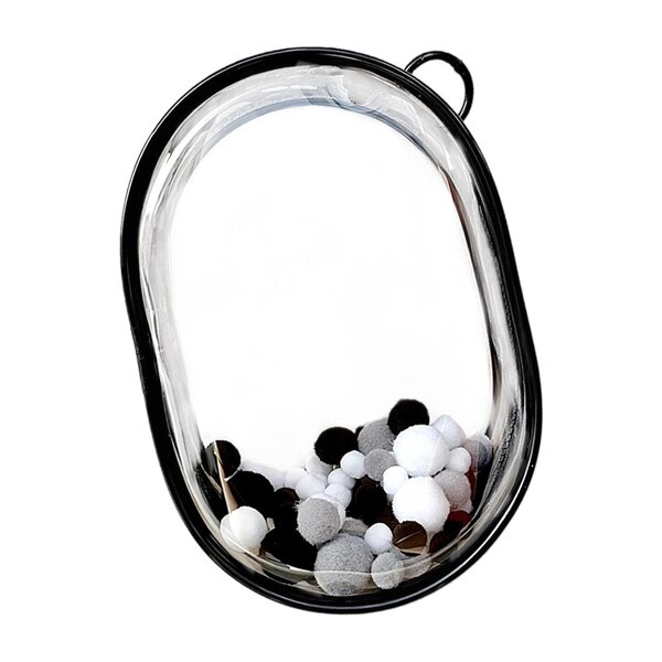 Torba trasparente per bambole 15-20 cm con zip e palline nere - taglia M