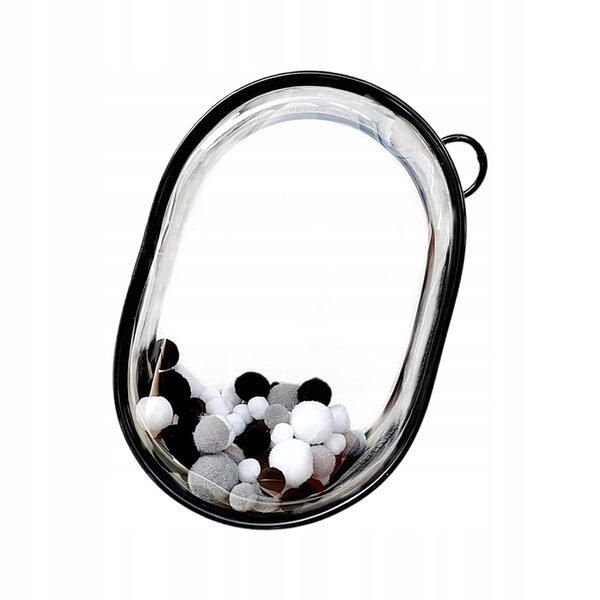 Torba trasparente per bambole 15-20 cm con zip e palline nere - taglia M