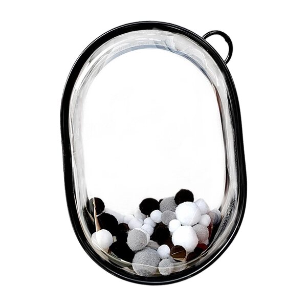 Torba trasparente per bambole 15-20 cm con zip e palline nere - taglia M