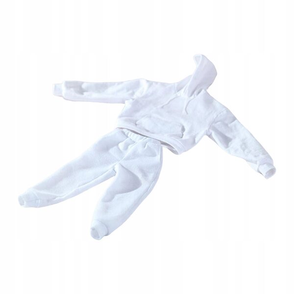 1/6 Kleidung für 12-Zoll-Figuren: weißer Kapuzenpullover und weiße Hose