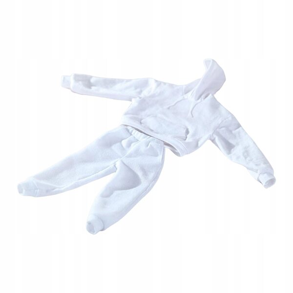1/6 Kleidung für 12-Zoll-Figuren: weißer Kapuzenpullover und weiße Hose