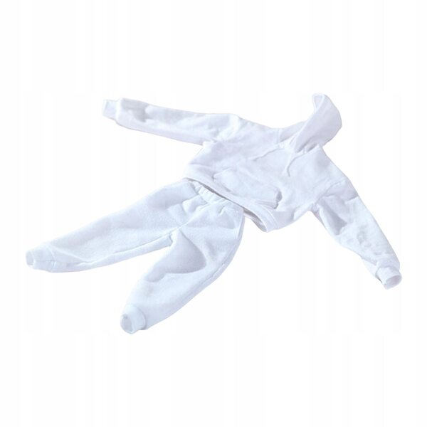 1/6 Kleidung für 12-Zoll-Figuren: weißer Kapuzenpullover und weiße Hose