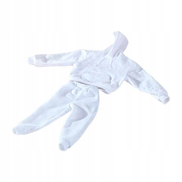 1/6 Kleidung für 12-Zoll-Figuren: weißer Kapuzenpullover und weiße Hose