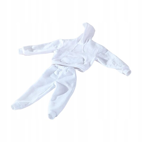 1/6 Kleidung für 12-Zoll-Figuren: weißer Kapuzenpullover und weiße Hose
