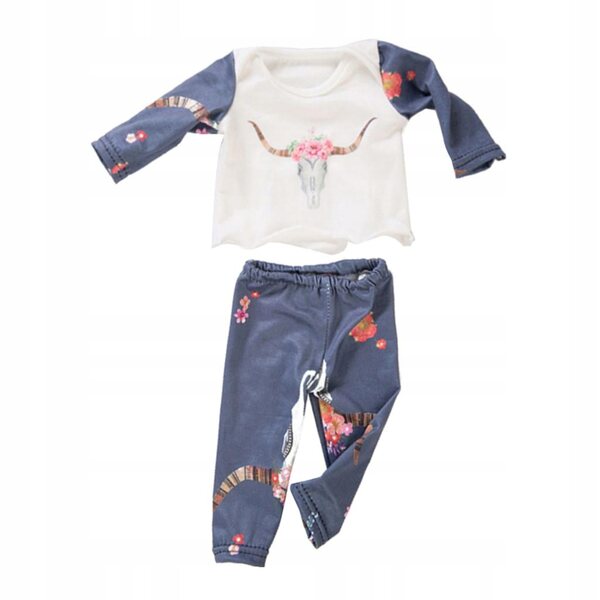 Pigiama per bambole 18 pollici con stampa a fiori - Completo top e pantaloni