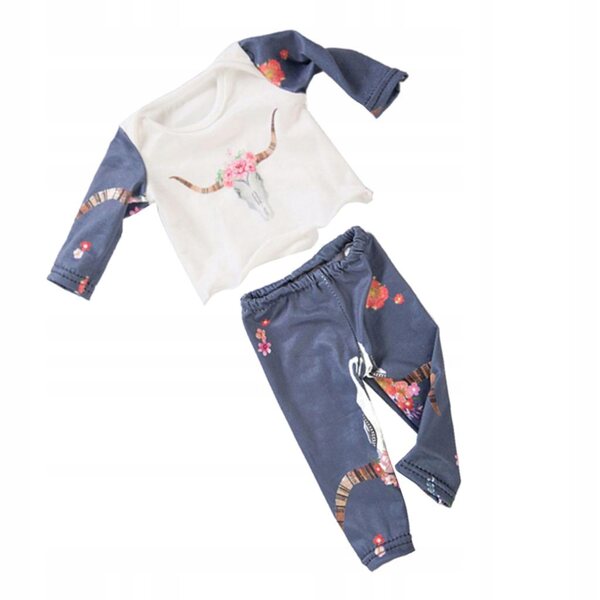 Pigiama per bambole 18 pollici con stampa a fiori - Completo top e pantaloni