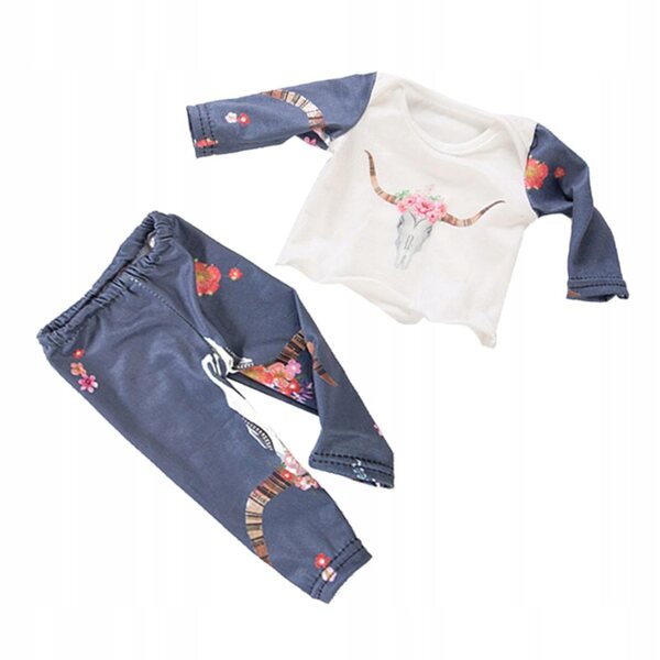 Pigiama per bambole 18 pollici con stampa a fiori - Completo top e pantaloni