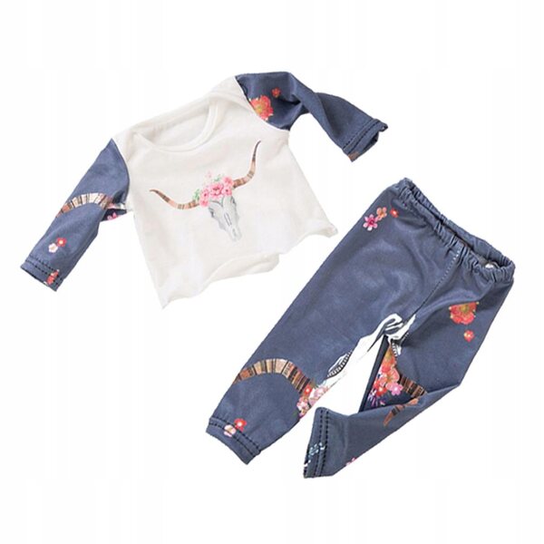 Pigiama per bambole 18 pollici con stampa a fiori - Completo top e pantaloni