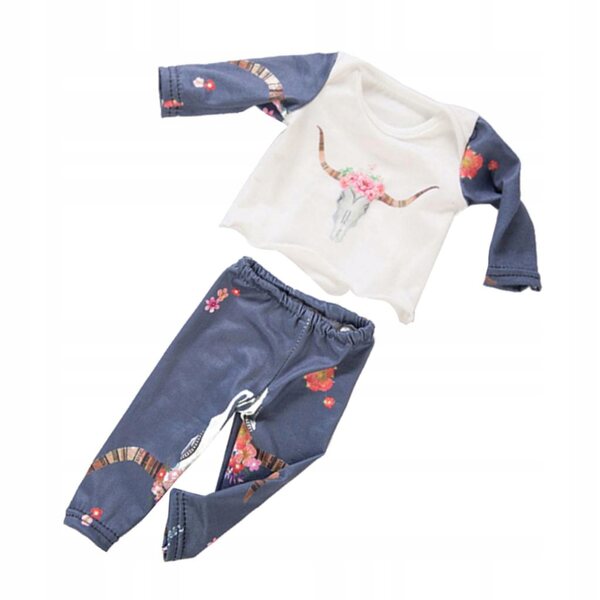 Pigiama per bambole 18 pollici con stampa a fiori - Completo top e pantaloni