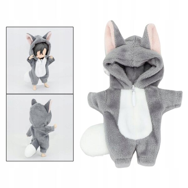 Kleidung für BJD Puppen 1:12 Wolf Kostüm aus weichem Stoff DIY