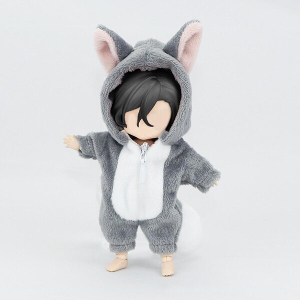 Kleidung für BJD Puppen 1:12 Wolf Kostüm aus weichem Stoff DIY