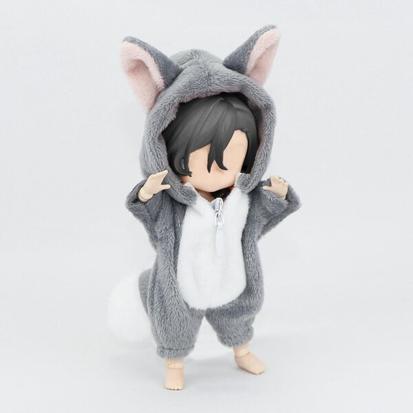 Kleidung für BJD Puppen 1:12 Wolf Kostüm aus weichem Stoff DIY
