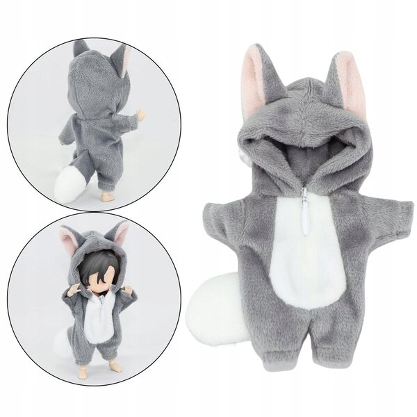 Kleidung für BJD Puppen 1:12 Wolf Kostüm aus weichem Stoff DIY