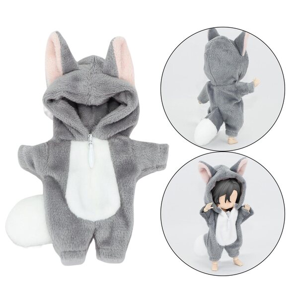 Kleidung für BJD Puppen 1:12 Wolf Kostüm aus weichem Stoff DIY