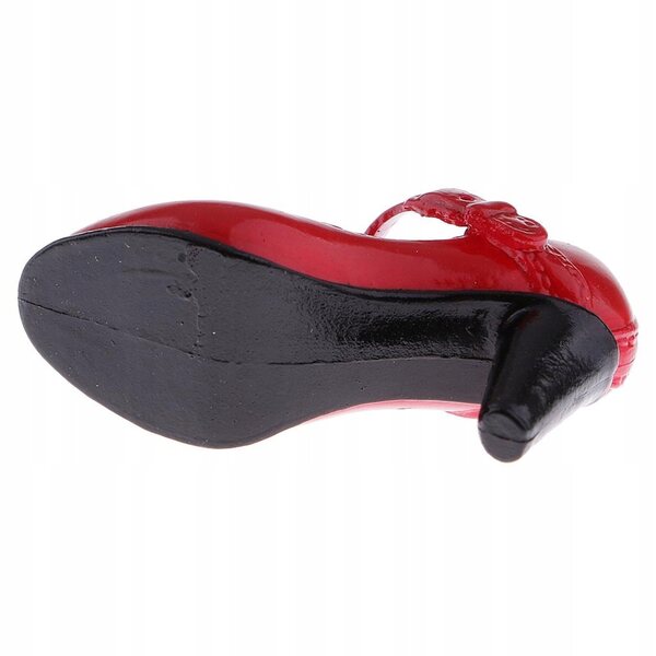 1/6 rote T-Riemen-High-Heel-Schuhe für 12-Zoll-Frauenfiguren