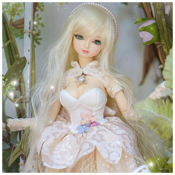 8-teiliges Set beige Spitzenkleidung für 1/4 BJD-Puppen mit Zubehör