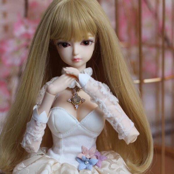 8-teiliges Set beige Spitzenkleidung für 1/4 BJD-Puppen mit Zubehör