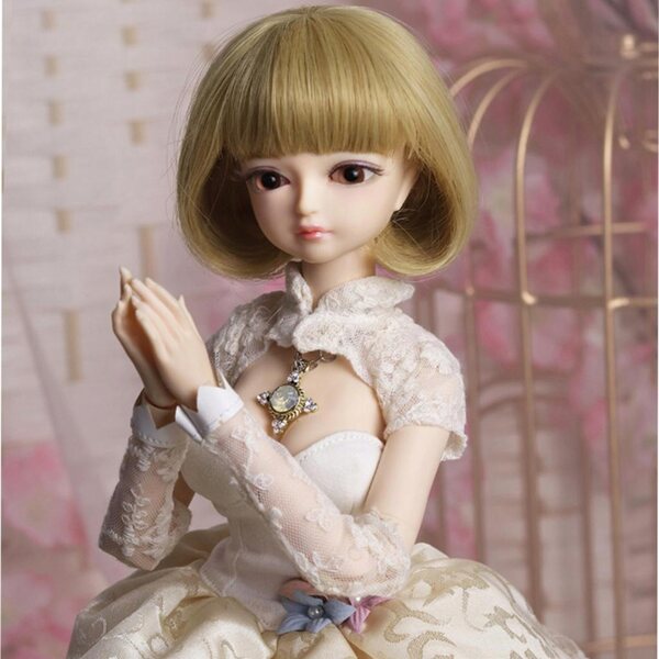 8-teiliges Set beige Spitzenkleidung für 1/4 BJD-Puppen mit Zubehör
