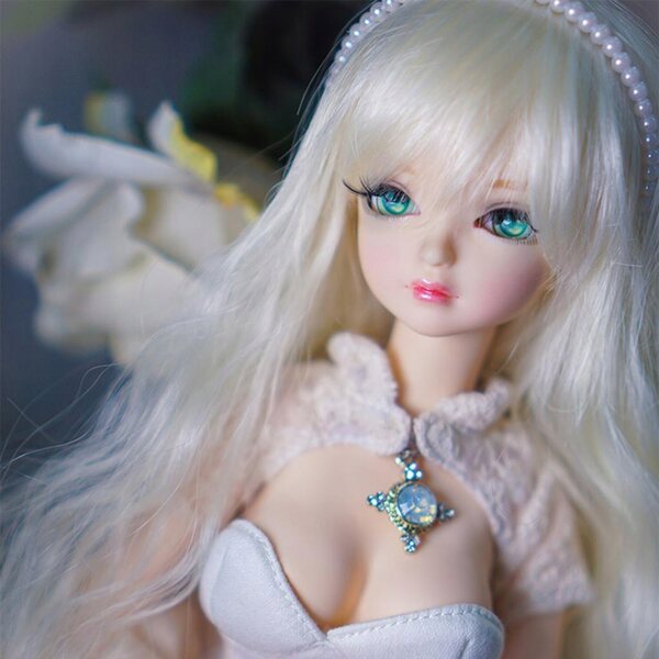 8-teiliges Set beige Spitzenkleidung für 1/4 BJD-Puppen mit Zubehör